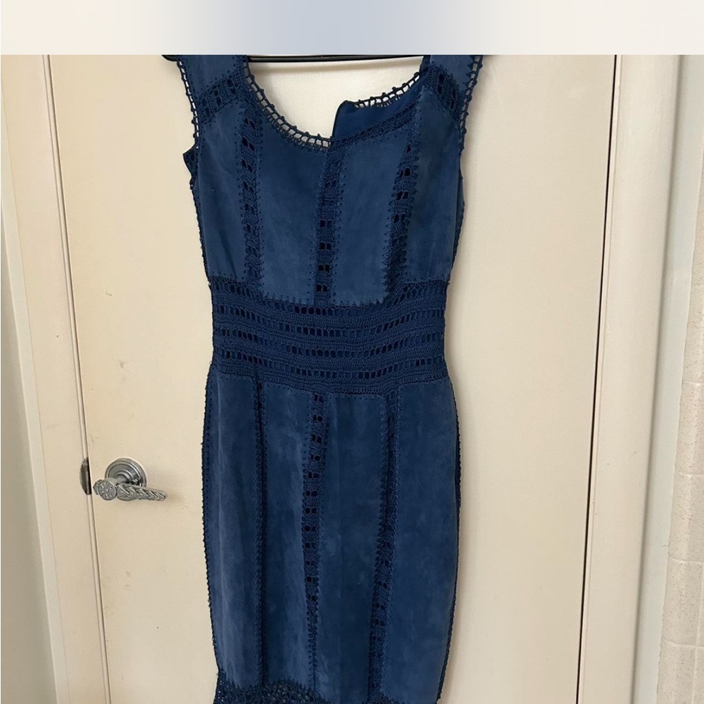 Elegant Blue Lace Dress